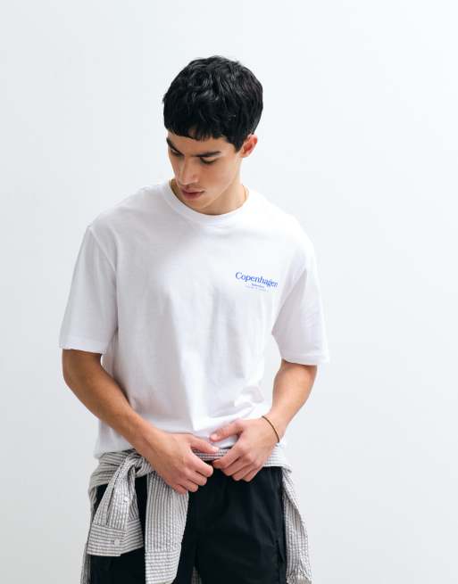 ONLY & SONS – Biały T-shirt oversize z nadrukiem „Copenhagen“ na plecach, 3 z 9