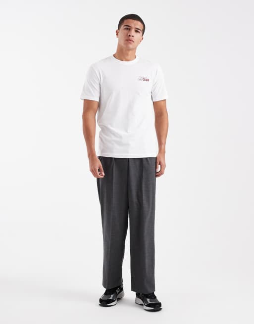 ONLY & SONS – Biały T-shirt oversize z napisem Ski Club na plecach, 2 z 5