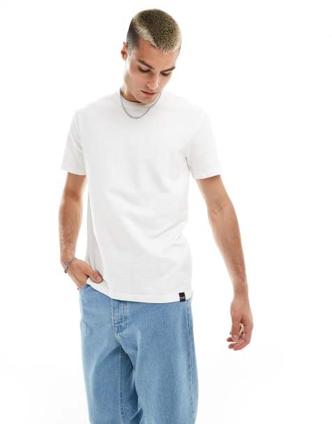 ONLY & SONS – Biały T-shirt z krótkimi rękawami o waflowej fakturze, część zestawu - view 1