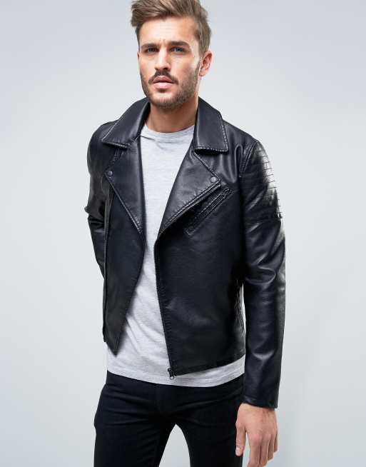 Only & sons 2025 faux leather biker jacket