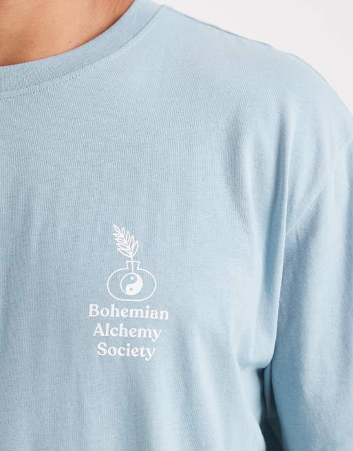 ONLY & SONS – Blå, avslappnad t-shirt med bohemiskt tryck baktill, 5 av 5
