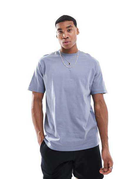 Only & Sons - Blå forvasket T-shirt i afslappet pasform - view 1