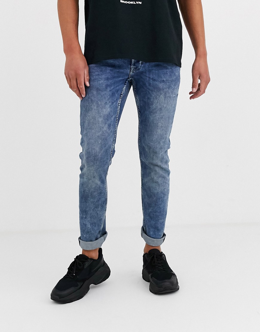 Only & Sons — Blå jeans med stræk og smal pasform