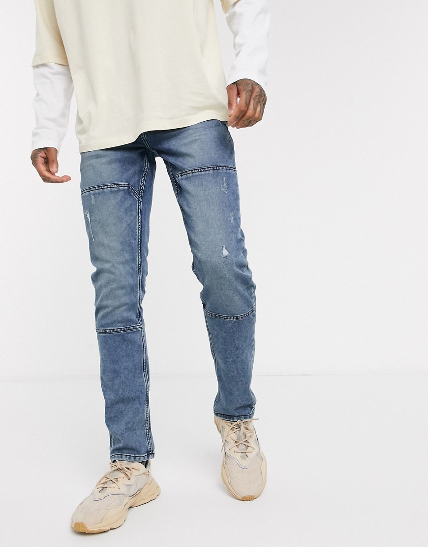 Only & Sons - Blå slim fit-jeans i light wash