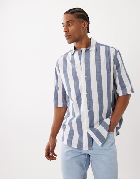 ONLY & SONS – Blårandig bomullsskjorta i oversize - view 1