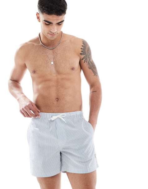 ONLY & SONS – Blårandiga badshorts i bäckebölja - view 1