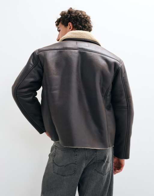 ONLY & SONS blouson aviateur avec col teddy couleur chocolat, 5 de 9