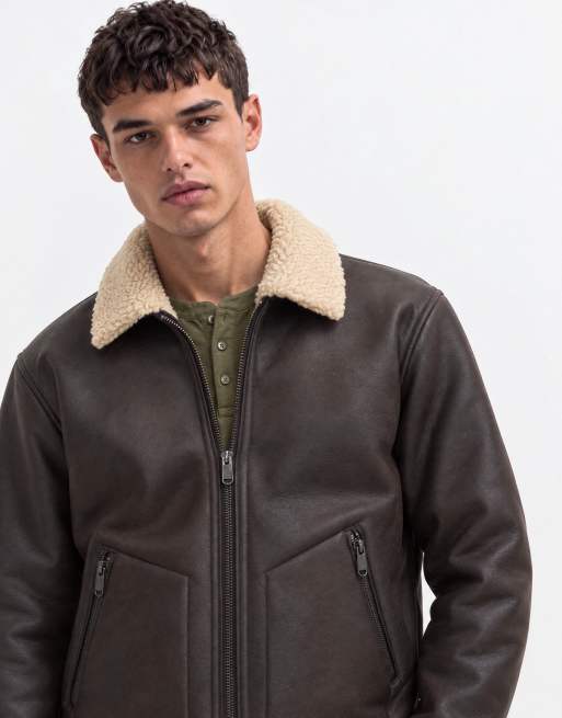 ONLY & SONS blouson aviateur avec col teddy couleur chocolat, 7 de 9