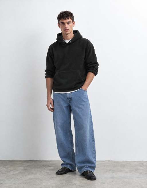 ONLY & SONS bluza polarowa o luźnym kroju z kapturem, czarna, 7 z 11