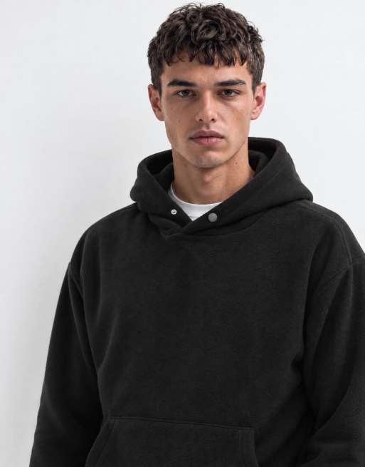 ONLY & SONS bluza polarowa o luźnym kroju z kapturem, czarna, 9 z 11