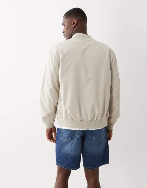 ONLY & SONS bomber jacket in cream, 3 of 5