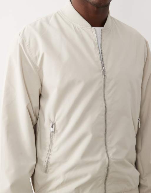 ONLY & SONS bomber jacket in cream, 5 of 5