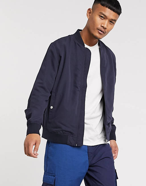 Only & Sons bomber jacket in navy | ASOS