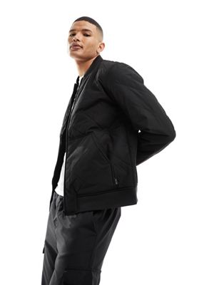 Only & Sons quilted bomber jacket in black  - ASOS Price Checker