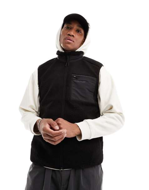 ONLY & SONS borg gilet in black - view 1