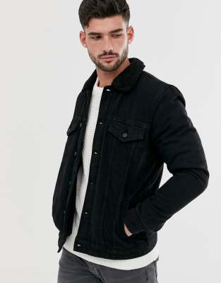only and sons black denim jacket