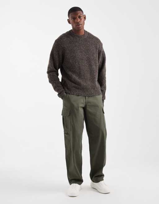 ONLY & SONS boxy fit crew neck knit in brown, 2 of 5