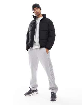 Only & Sons Boxy Oversized Puffer Jacket In Black