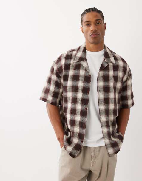 ONLY & SONS – Brązowa luźna koszula w kratkę - view 1