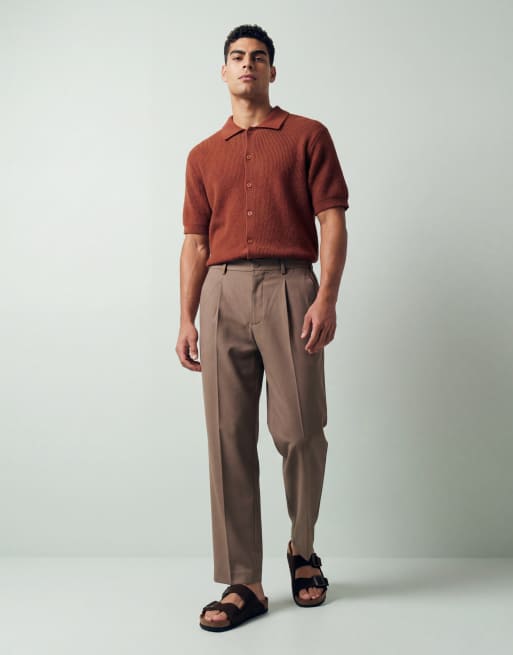 ONLY & SONS – Brązowe eleganckie spodnie o luźnym kroju, 10 z 12