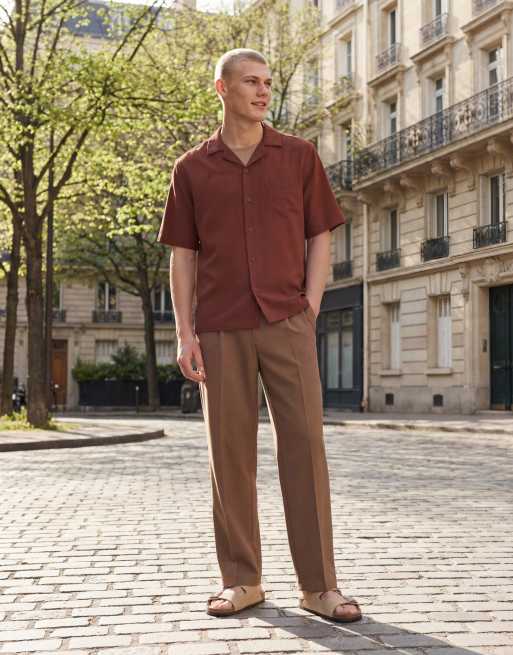 ONLY & SONS – Brązowe eleganckie spodnie o luźnym kroju, 12 z 12