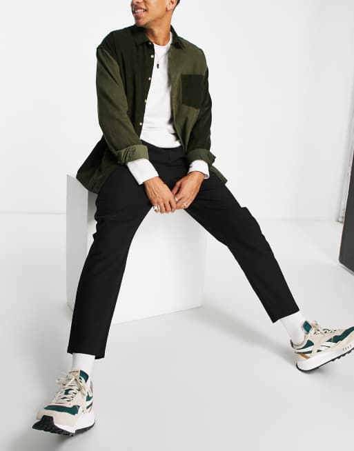 Only & Sons - Broek van linnenmix in zwart