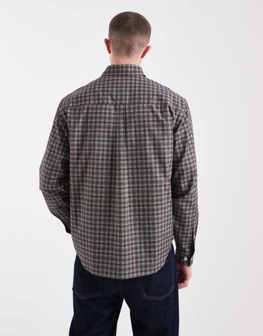 ONLY & SONS – Brun, rutig skjorta med avslappnad passform, 3 av 5