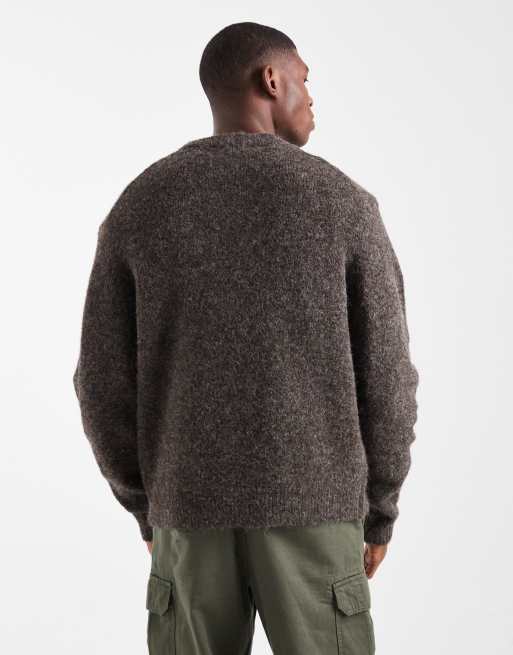 ONLY & SONS – Brun, stickad tröja med rund halsringning och boxig passform, 3 av 5