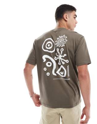 ONLY & SONS – Brun t-shirt i oversize med forntidstryck baktill - view 1