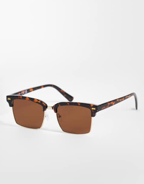 ONLY & SONS – Bruna, spräckliga, rektangulära solglasögon - view 1