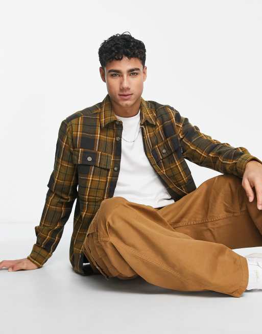 Only & Sons – Brunrutig overshirt i flanell  , 4 av 4
