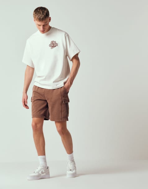 ONLY & SONS – Bruntvättade sweatshorts i cargostil - view 1