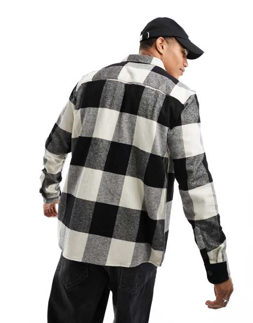 ONLY SONS buffalo check overshirt in black and beige ASOS