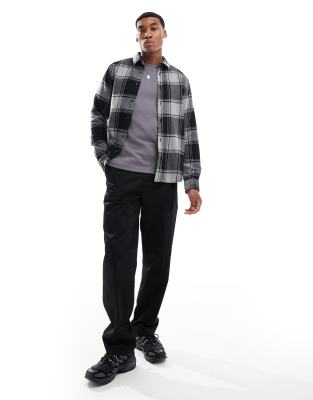 Only & Sons Buffalo Check Shirt In Black And Gray