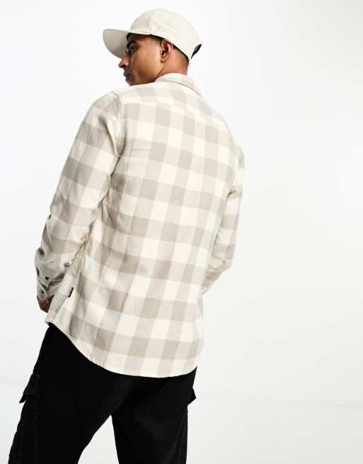 ONLY & SONS buffalo check shirt in ecru and beige, 2 of 4