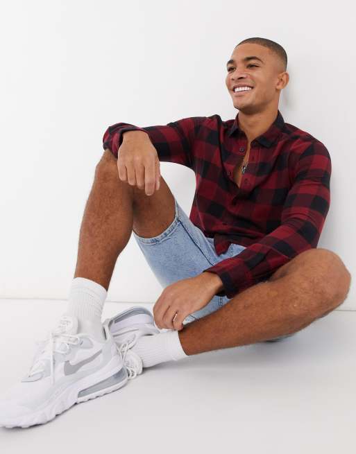 Only & Sons buffalo check shirt in red, 4 of 4