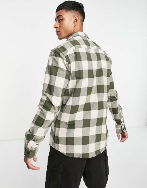 Only & Sons - Camicia a quadri grandi kaki e beige, 2 di 4