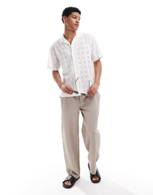 ONLY & SONS - Camicia ampia in pizzo bianco, 2 di 4