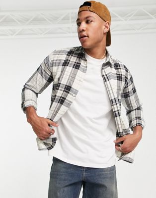 Only & Sons check shirt in beige  - ASOS Price Checker