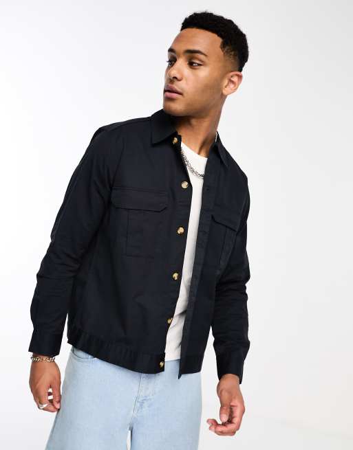 Only & Sons - Camicia blu navy in twill 