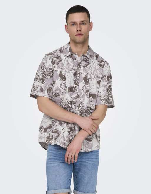 ONLY & SONS - Camicia color gocce di pioggia