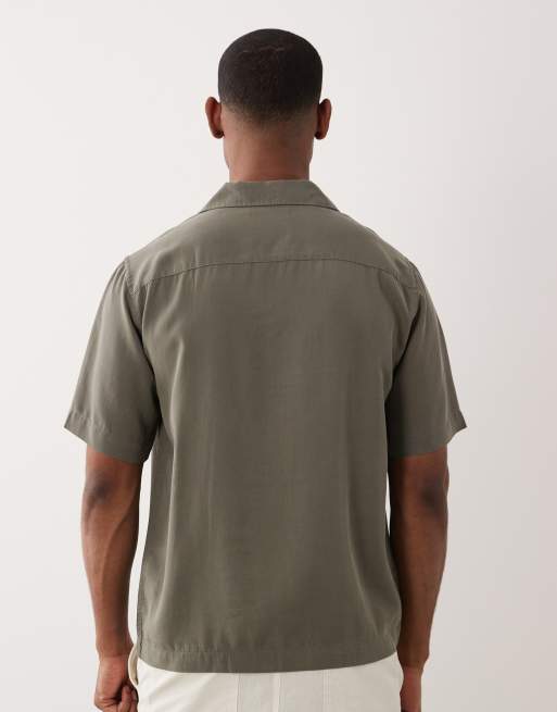 Only & Sons - Camicia comoda grigio chiaro con colletto a rever morbido al tatto, 5 di 5