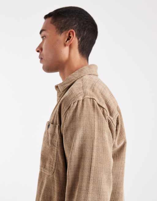 ONLY & SONS - Camicia giacca beige a quadri in tessuto a coste, 4 di 5