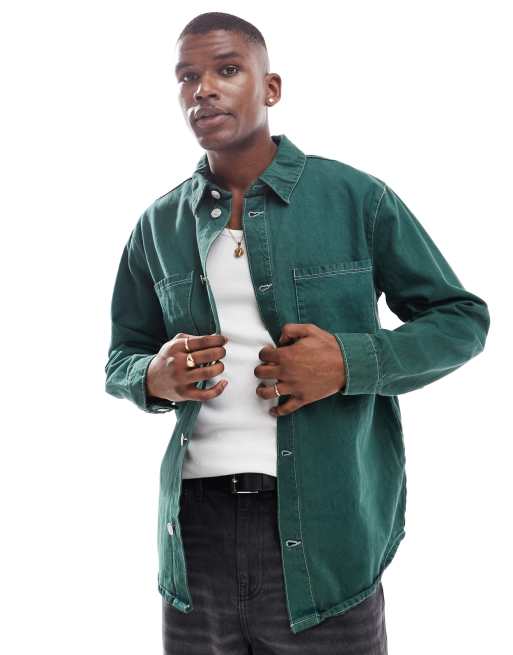 Camicia jeans verde cheap