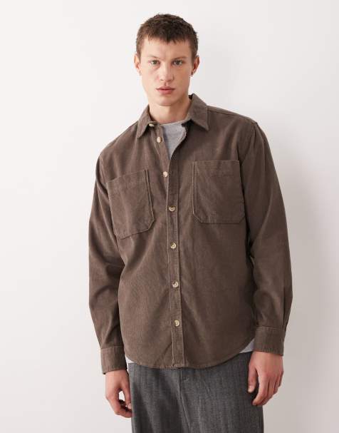 ONLY & SONS - Camicia giacca in tessuto a coste color salvia scuro - view 1