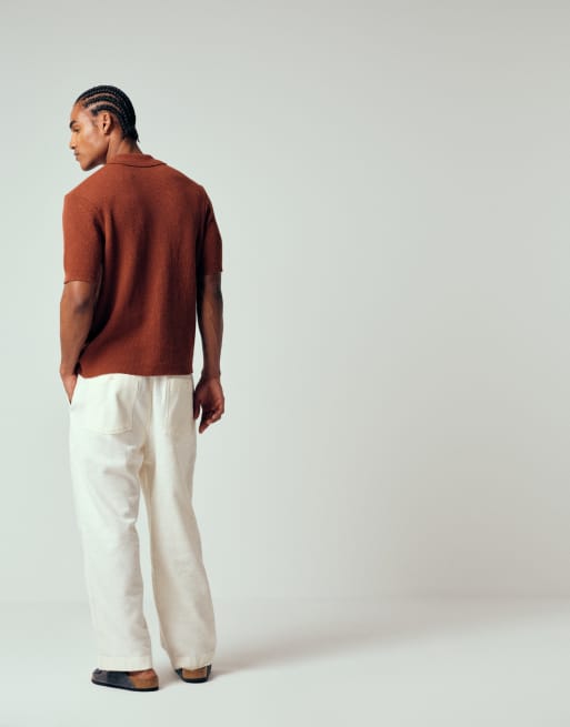 Only & Sons - Camicia in maglia a coste marrone ruggine, 3 di 12