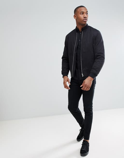 Only & Sons - Camicia in popeline slim stretch nera, 4 di 4