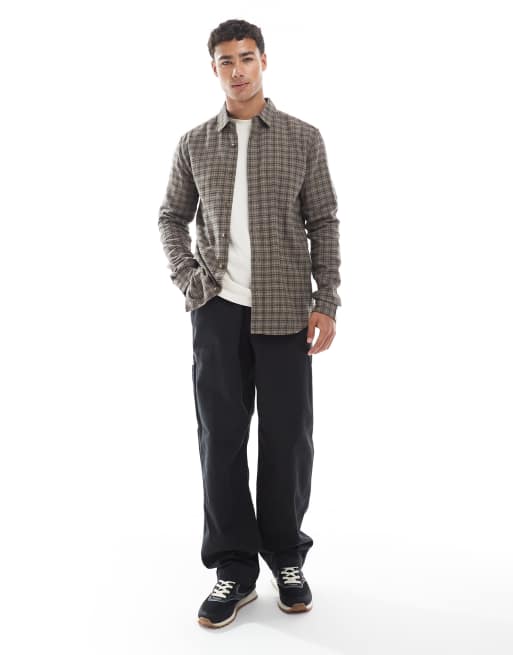 ONLY & SONS - Camicia marrone e nera a quadri piccoli, 3 di 5