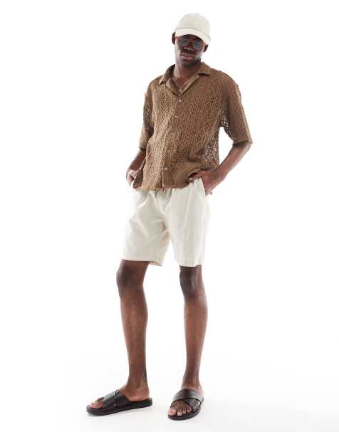 ONLY & SONS - Camicia marrone in pizzo - view 1