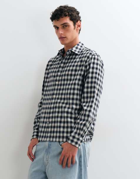 ONLY & SONS camicia regular fit a piccoli quadri navy - view 1
